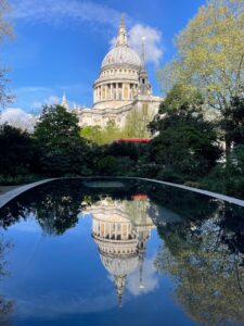 Saint Paul's Cathedral with reflections in the water