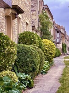 A street in Burford with typical Cotswold stone houses